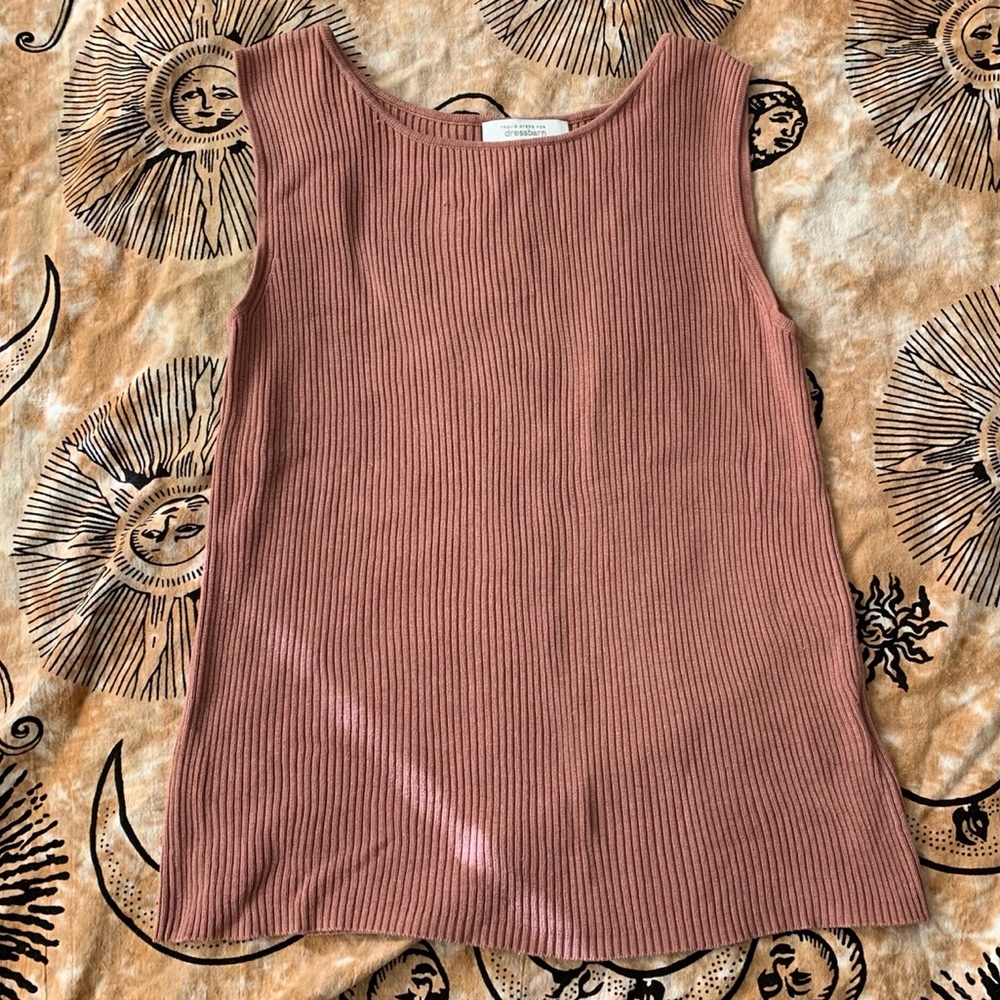 Dusty Pink Ribbed Tank Top Size Medium